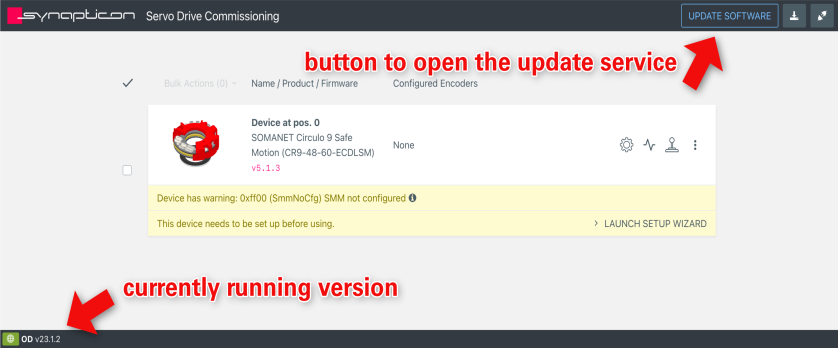 Oblac Drives link to update service image